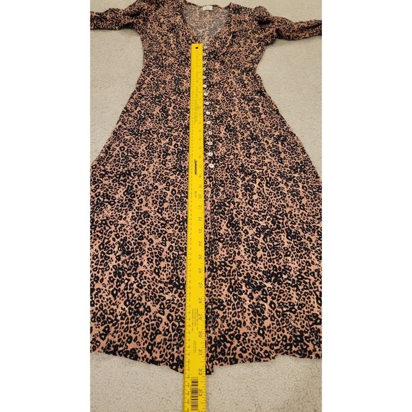 Wilfred Aritzia Gallery Button Front Midi Shirt Dress in Sz XXS Leopard - Picture 9 of 10